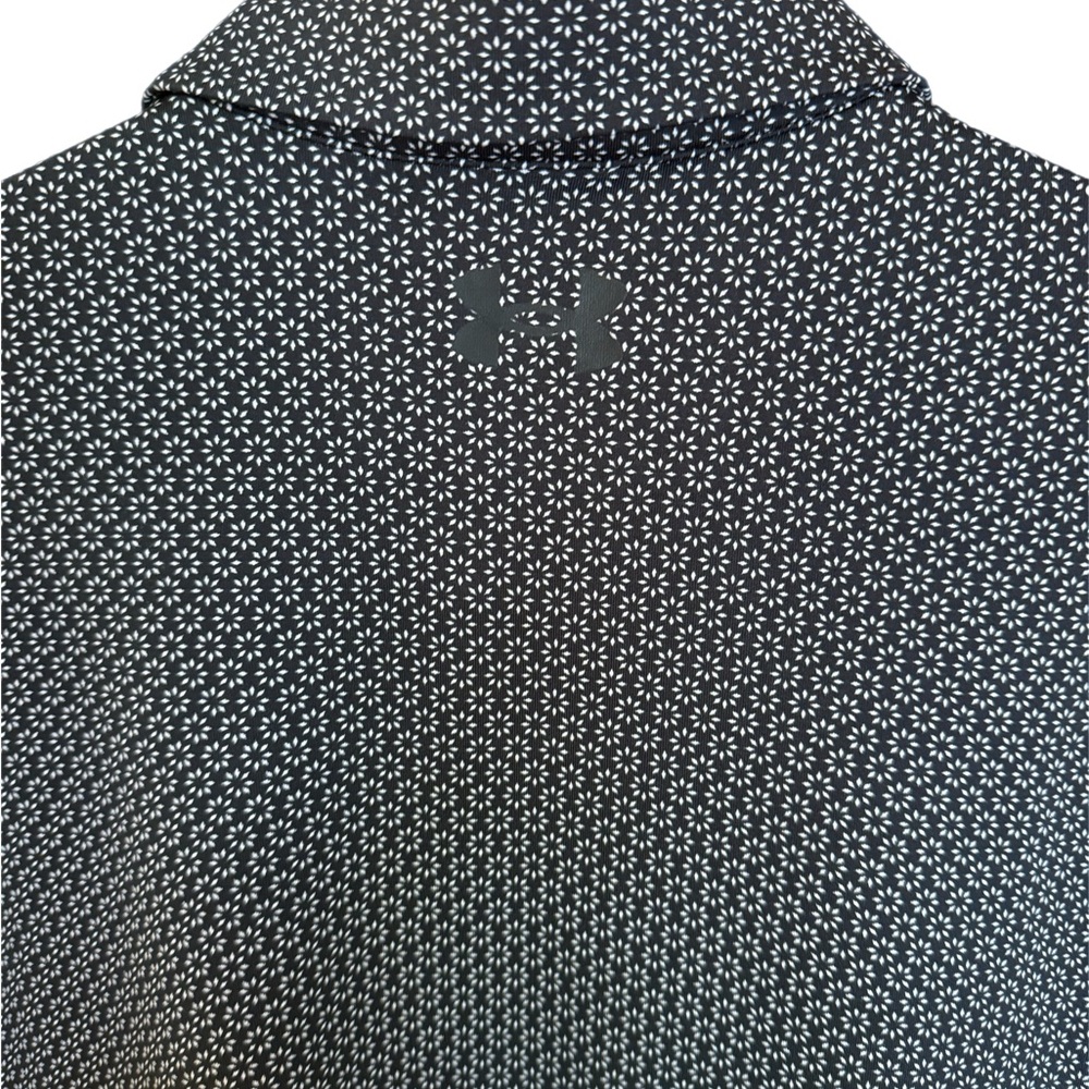 Under Armour Black and White Patterned Polo Shirt M - Picture 4 of 5